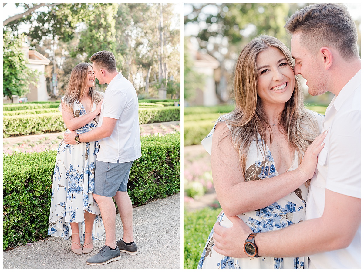 photography session of couple at balboa park